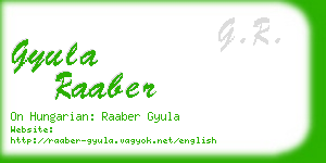 gyula raaber business card